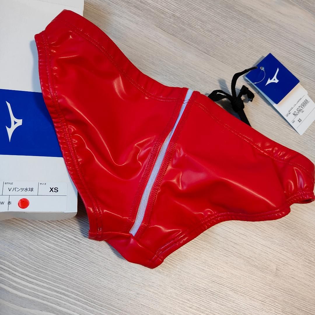 ミズノ Vパンツ水着 水球用ウォーターポロ 赤 サイズ：XL Mizuno 即決