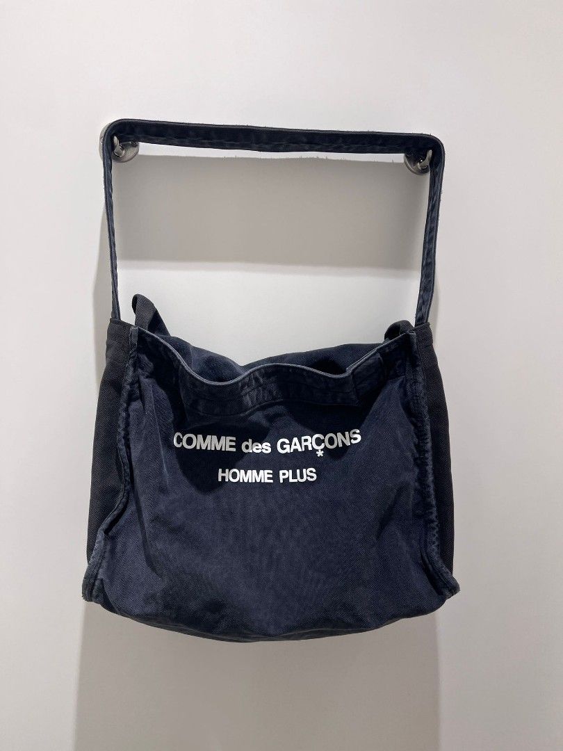 RARE COMME DES GARCONS CDG HOMME PLUS VINTAGE BLACK WASHED SHOULDER SLING TOTE BAG