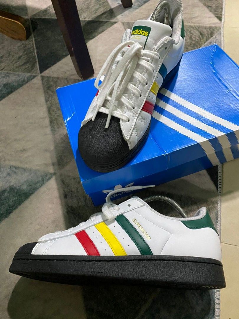 Adidas superstar colourway rasta, Men's Fashion, Footwear, Casual shoes ...