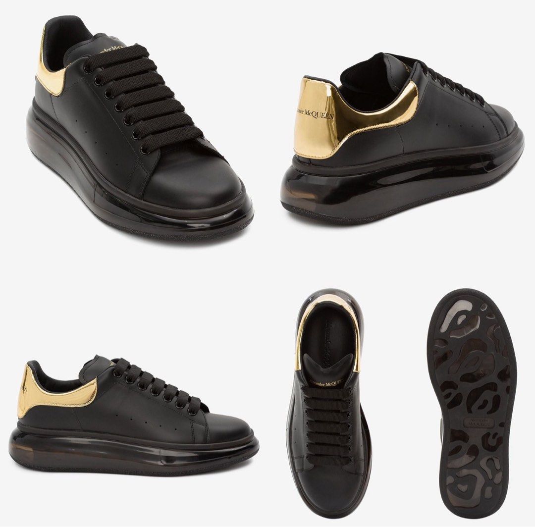 US9 Alexander Mcqueen Men s Oversized Sneaker in BLACK GOLD Limited Edition Men s Fashion Footwear Sneakers on Carousell