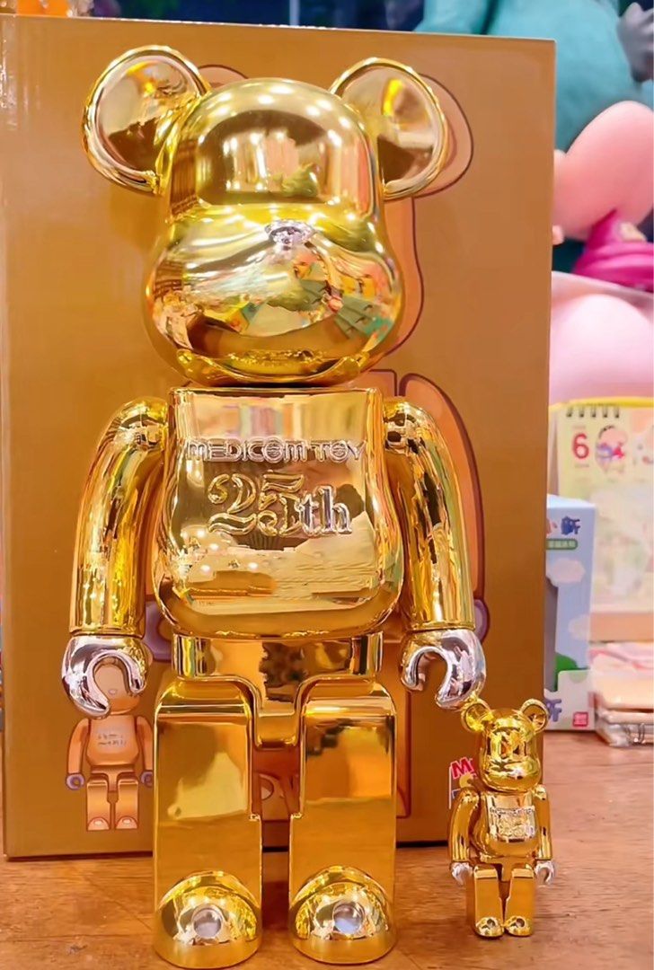 『5年保証』 100% 400% Bearbrick MEDICOM (Gold MODEL ANNIVERSARY 25th TOY キューブリック、ベアブリック