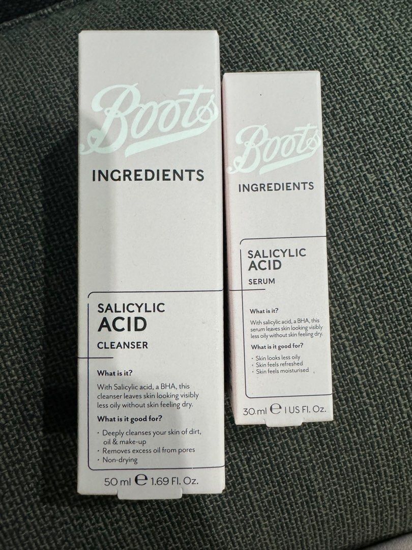 Boots salicylic acid cleanser & serum, Beauty & Personal Care, Face, Face Care on Carousell