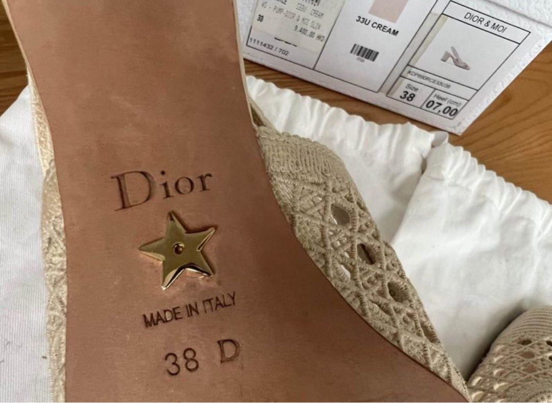 Christian Dior Moi Mesh Slingback Pump Cream (Category: Sneakers & Footwear) located in Muntinlupa City. Submitted by bznic (Listing ID 1325122495, Image 2). Description: Christian Dior Moi Mesh Slingback Pump Cream / Ivory* Fabric 38 Purchased Price: PhP 65,500.00 Selling Price: PhP 45,000.00 neg •Bought in Solaire Dior branch •Fullset complete with dust bags, box and receipt RFS: my heel era is over hehe😅 in my birks era now😁 Shipping c/o the