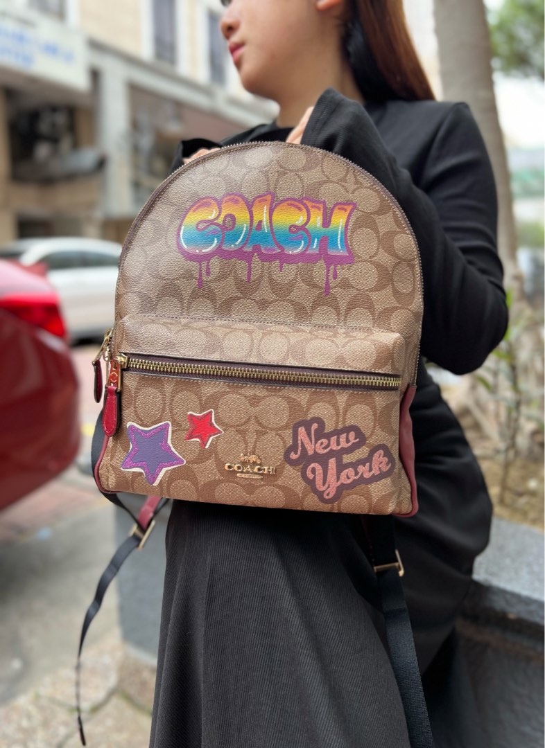 Coach graffiti backpack deals
