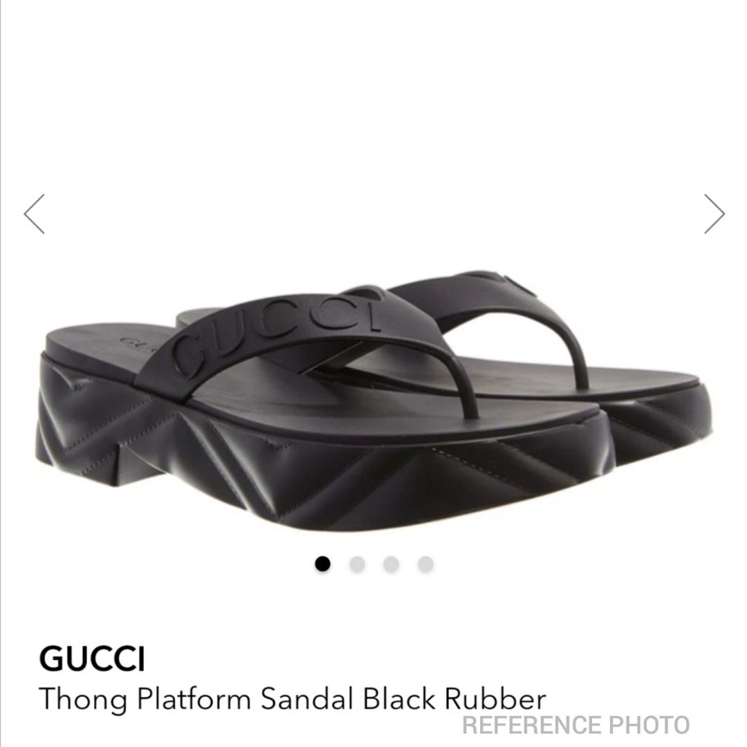 Gucci flip flops all black discount