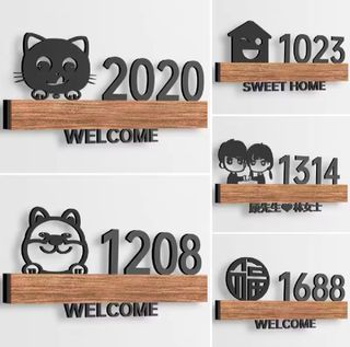 Bto Hdb unit number wall sign, Furniture & Home Living, Home Decor ...
