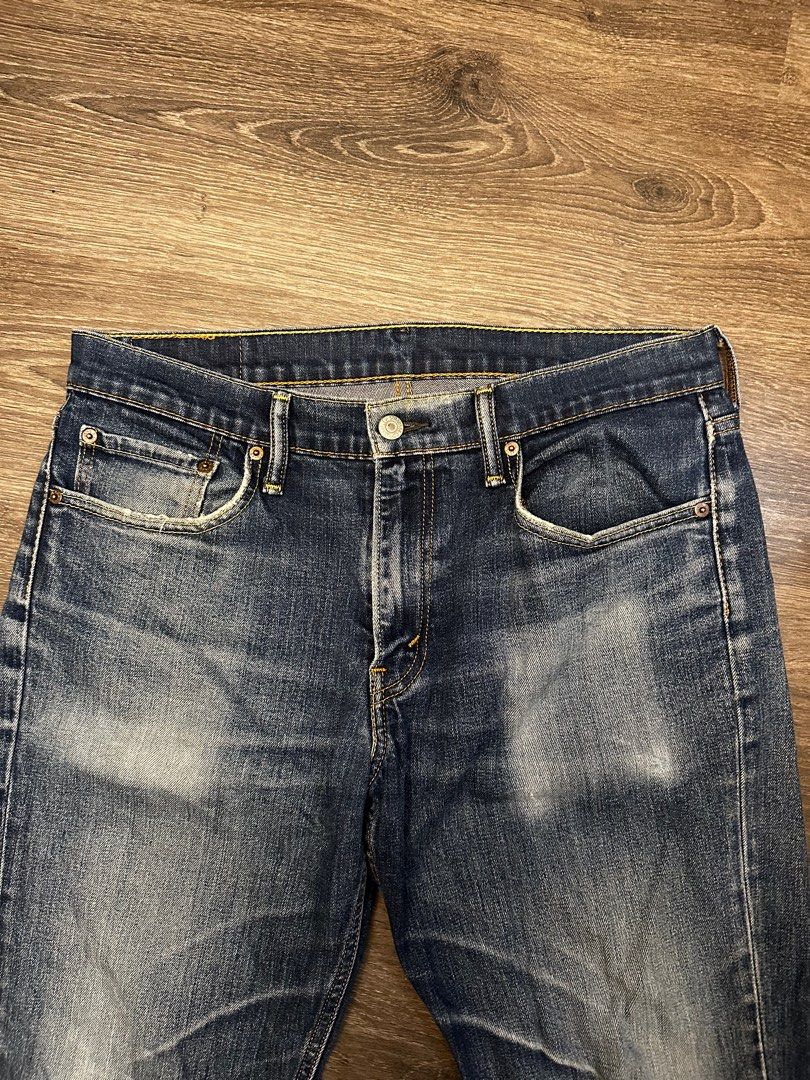 Distressed Levi s 510 straight cut faded