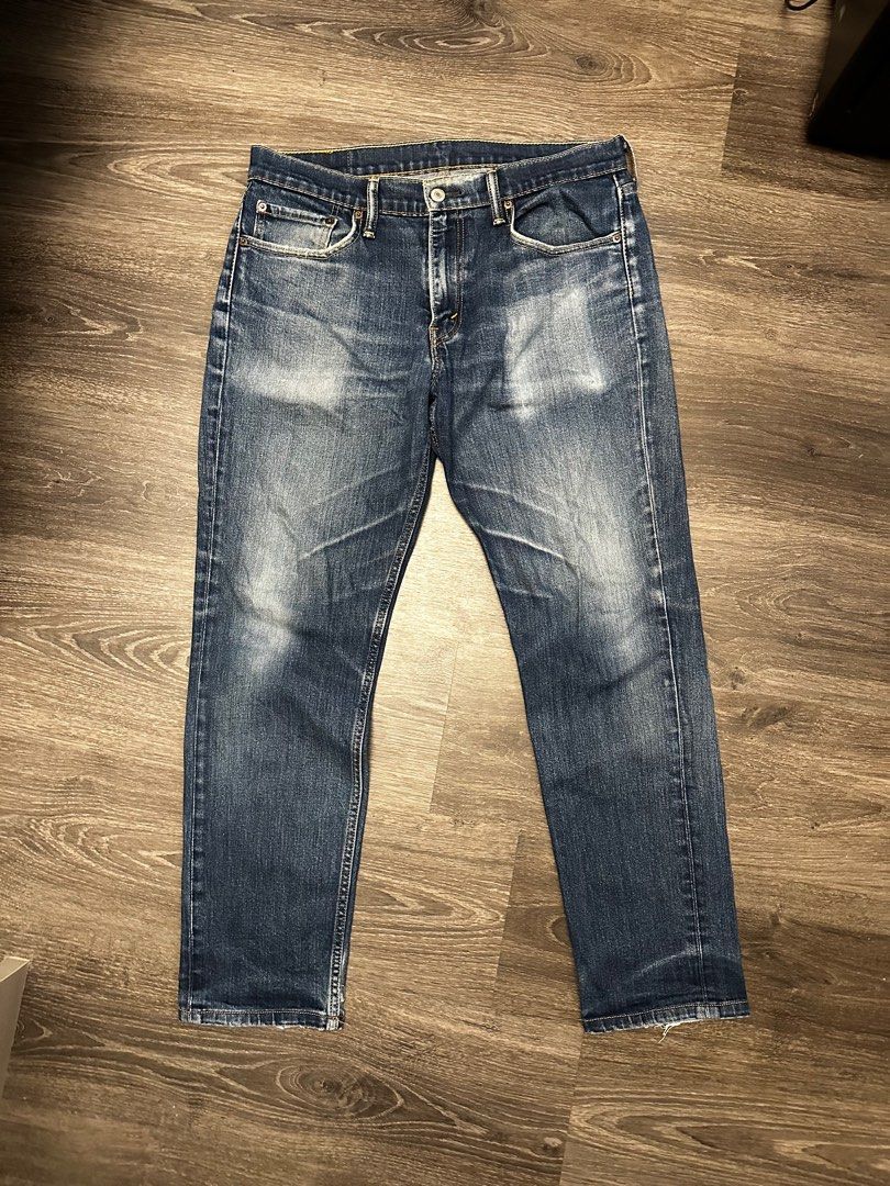 Distressed Levi s 510 straight cut faded