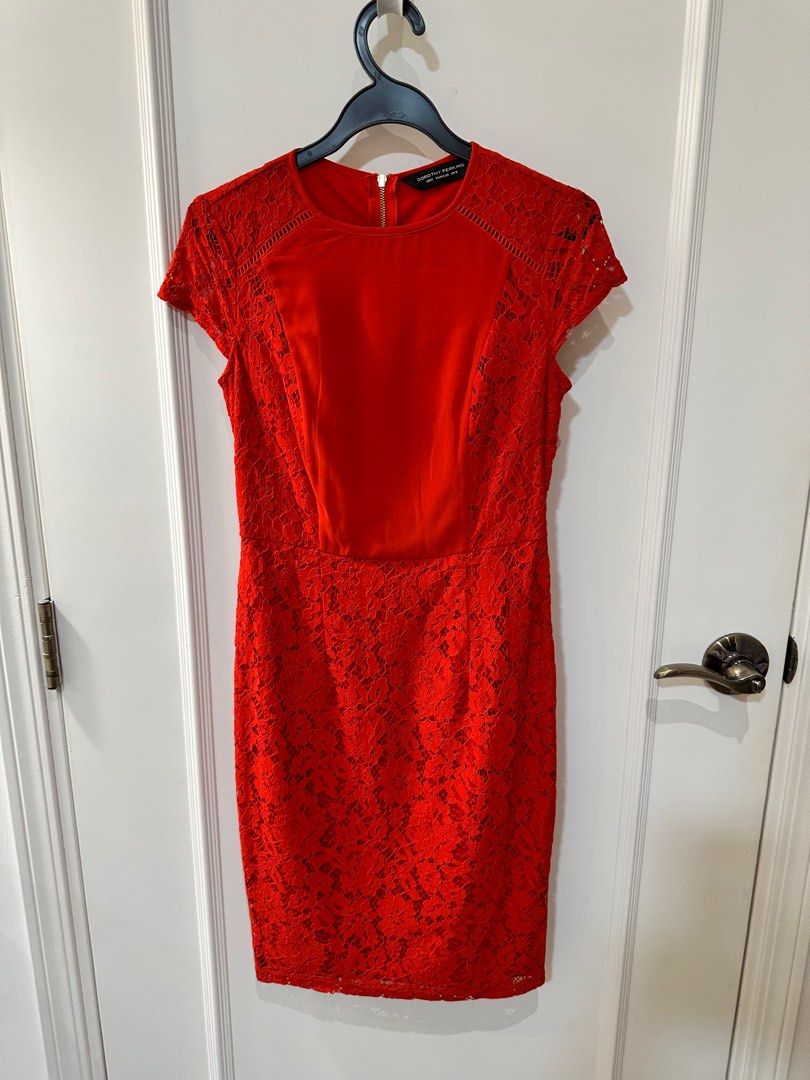 Dorothy perkins red lace dress deals