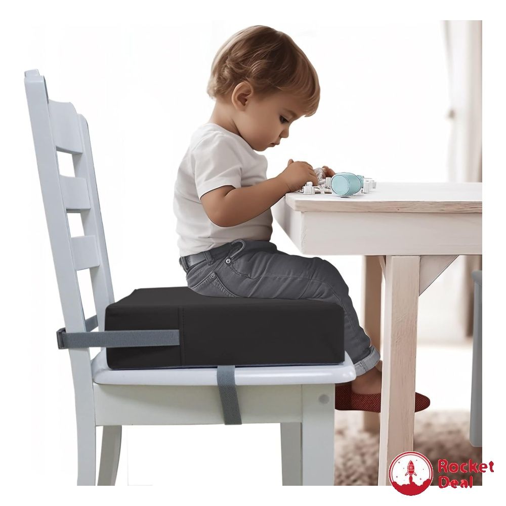 Eiury Booster Seat for Dining Table 4inch Toddler Cushion Portable Booster Seats Baby Adjustable Kids Chair Heightening Booster Washable Chair Seat Pad Mat for Kids. Grey Babies Kids Nursing Feeding