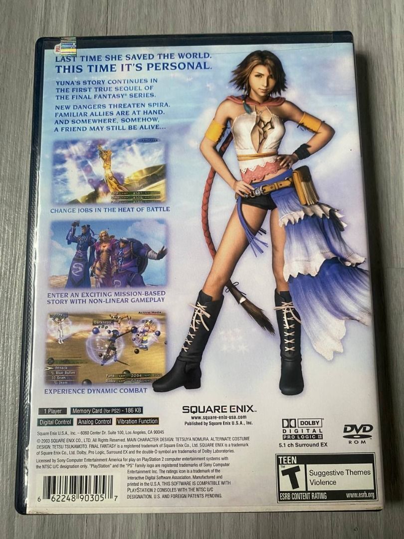 Final Fantasy X-2 (Sony PlayStation 2) (Category: PlayStation) located in Mabalacat. Submitted by mattytooturnt (Listing ID 1325204502, Image 2). Description: Final Fantasy X-2 (Sony PlayStation 2) 400php Scratches Untested.