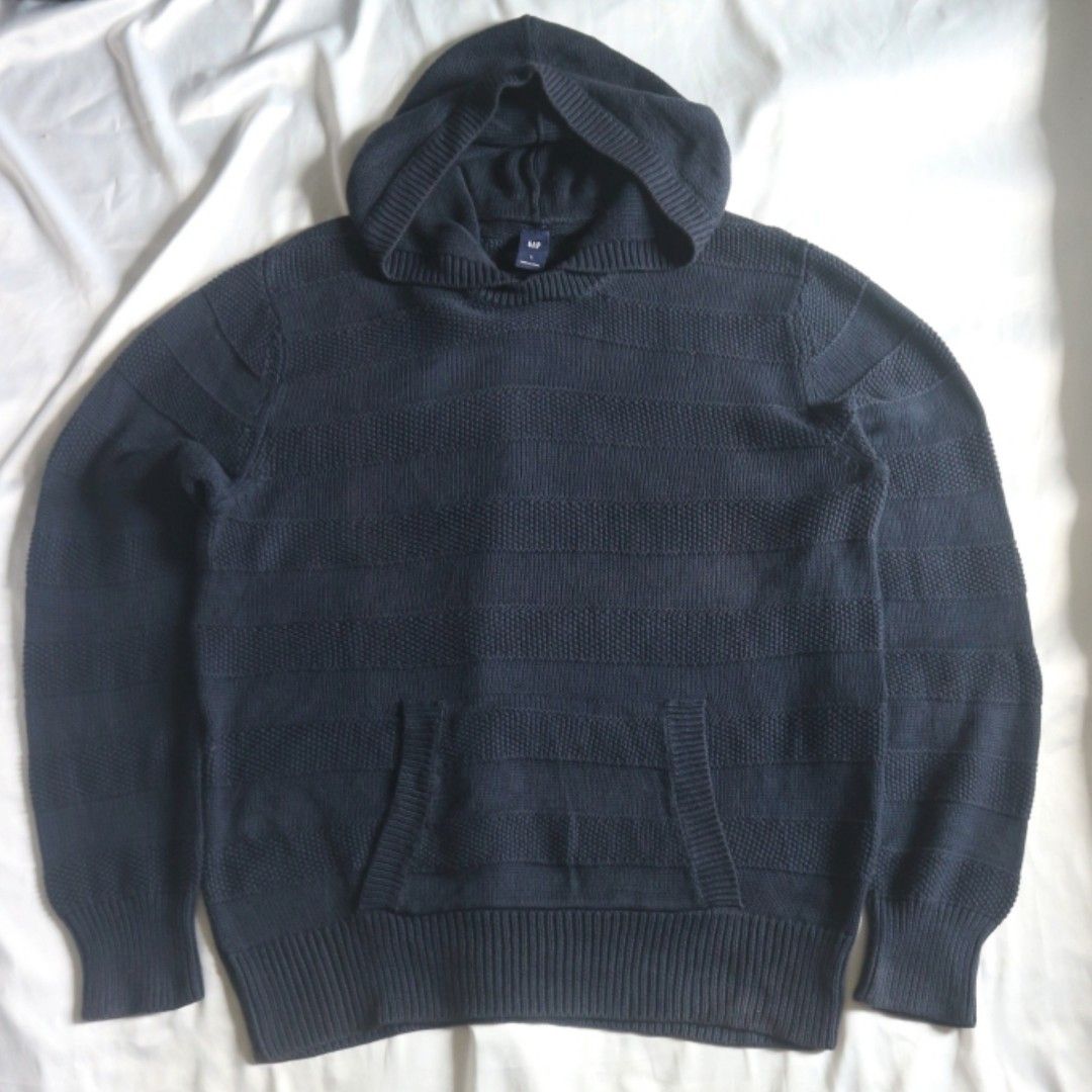 GAP Hoodie Knit Rajut Navy Sweater Sweatshirt Crewneck Rajut Wool