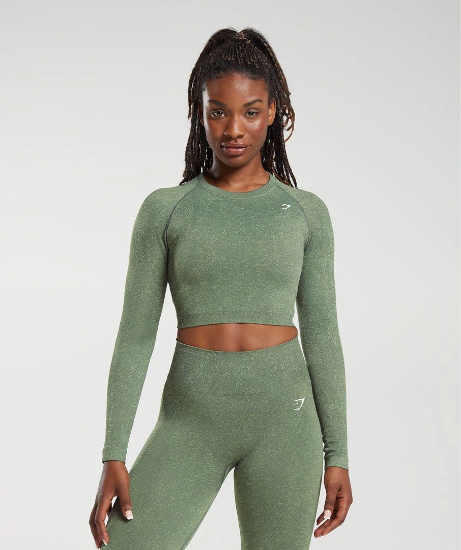 gymshark adapt fleck top green xs Women s Fashion Activewear on Carousell