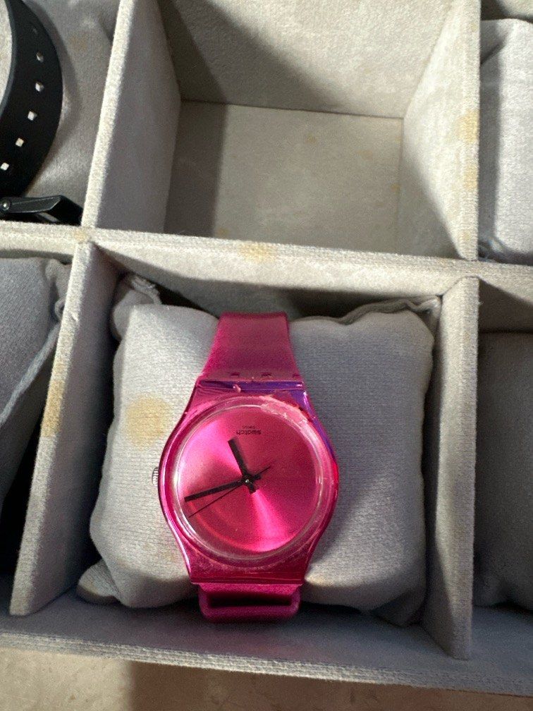 Hot Pink Swatch Women s Fashion Watches Accessories Watches on Carousell