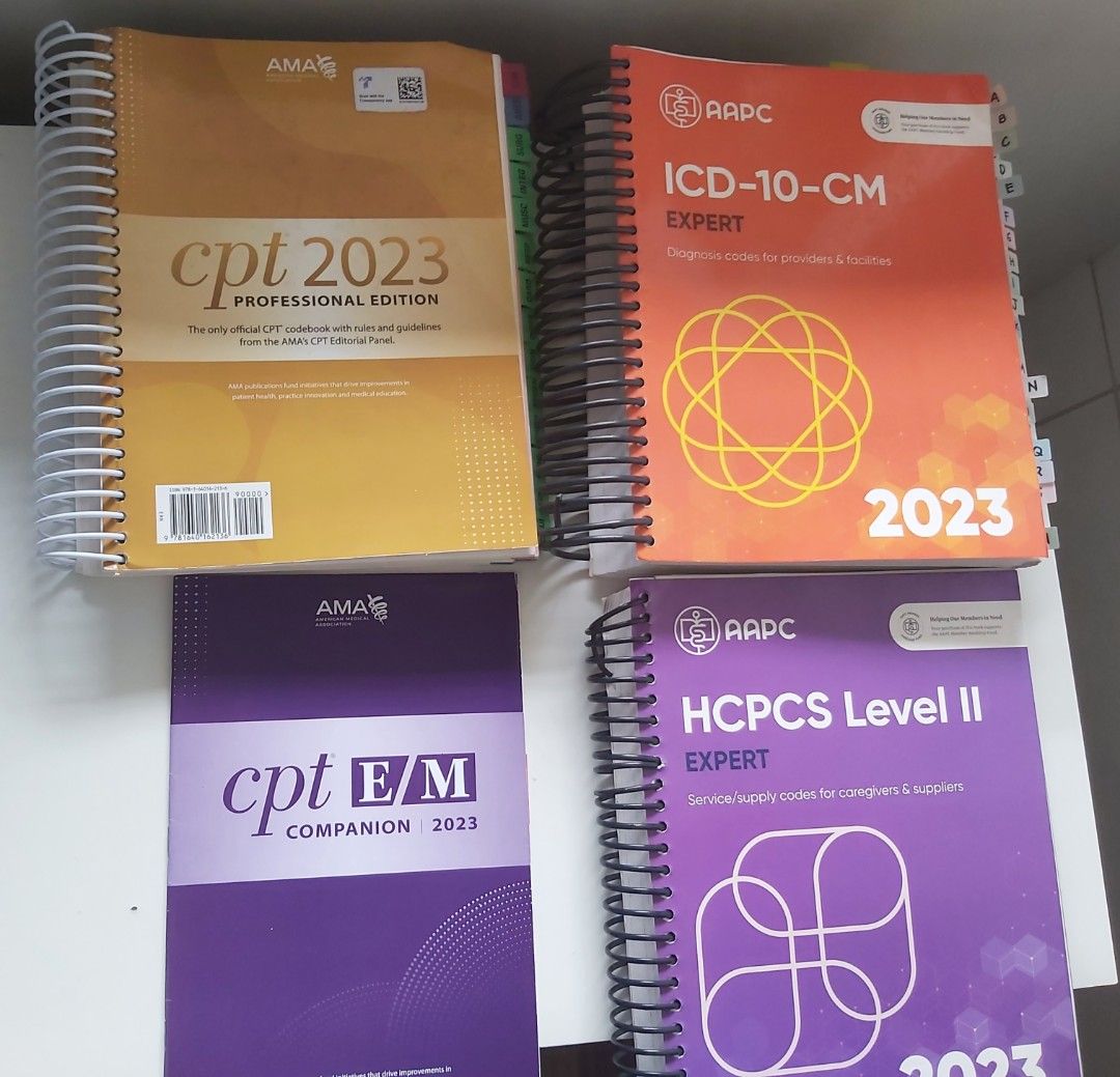 Icd-10-cm, cpt, hcpcs book take all (Category: Textbooks) located in Quezon City. Submitted by littlefonsy (Listing ID 1325220086, Image 1). Description: Complete book for medical coding, with notes. It also has medical billing notes inside. Selling as is..