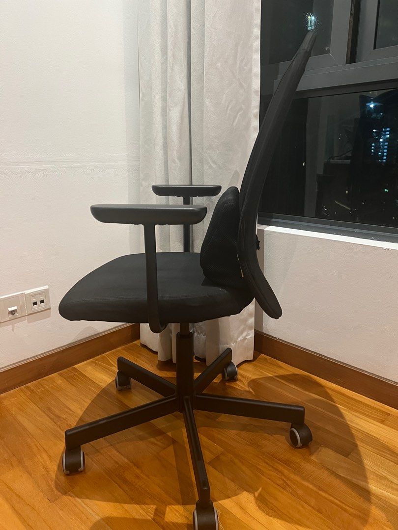 IKEA Office Chair with Armrest with lumbar cushion Furniture Home Living Furniture Chairs on Carousell