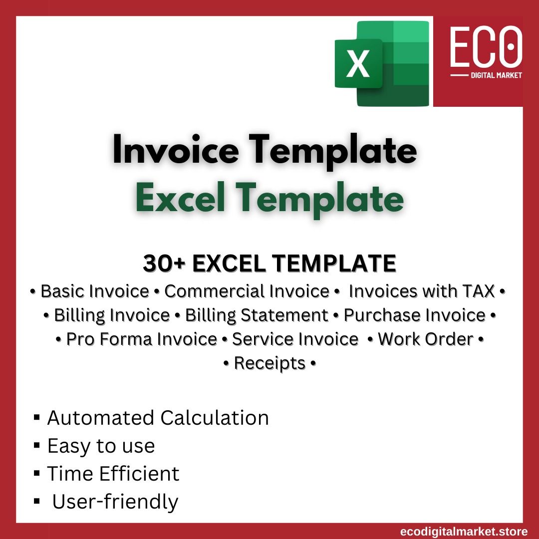 Invoice Template | Excel Template | Automated Template | Sheets ...