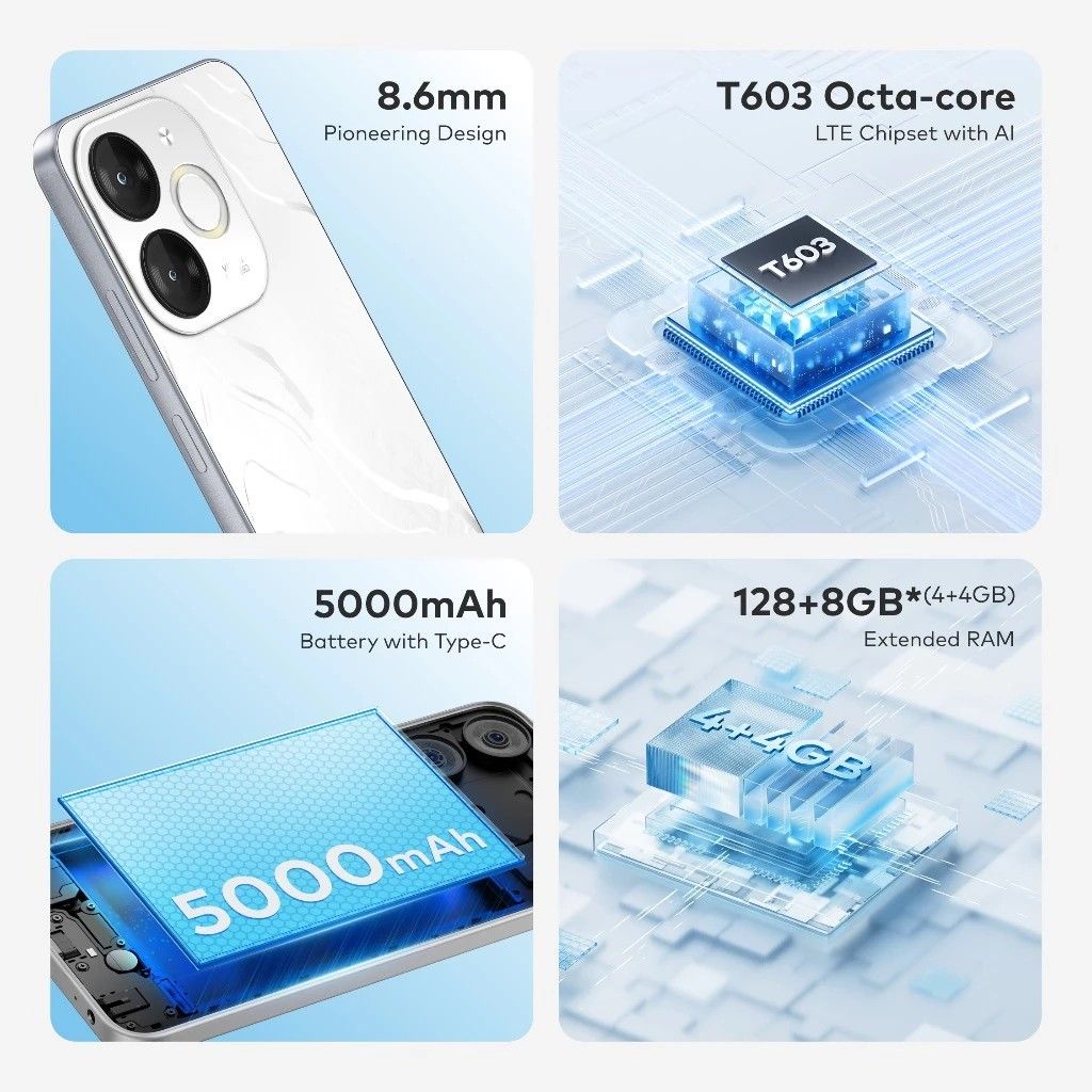 itel A80 4+4/128GB Memory 50MP Super HDR Camera Pioneering Design