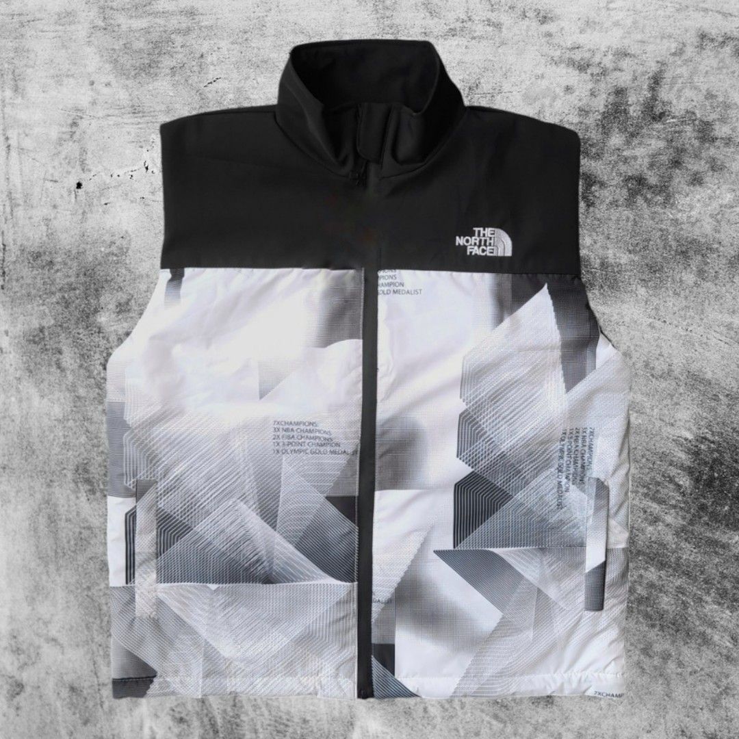 Jaket Vest The North Face TNF Rompi Zipper Hitam Putih