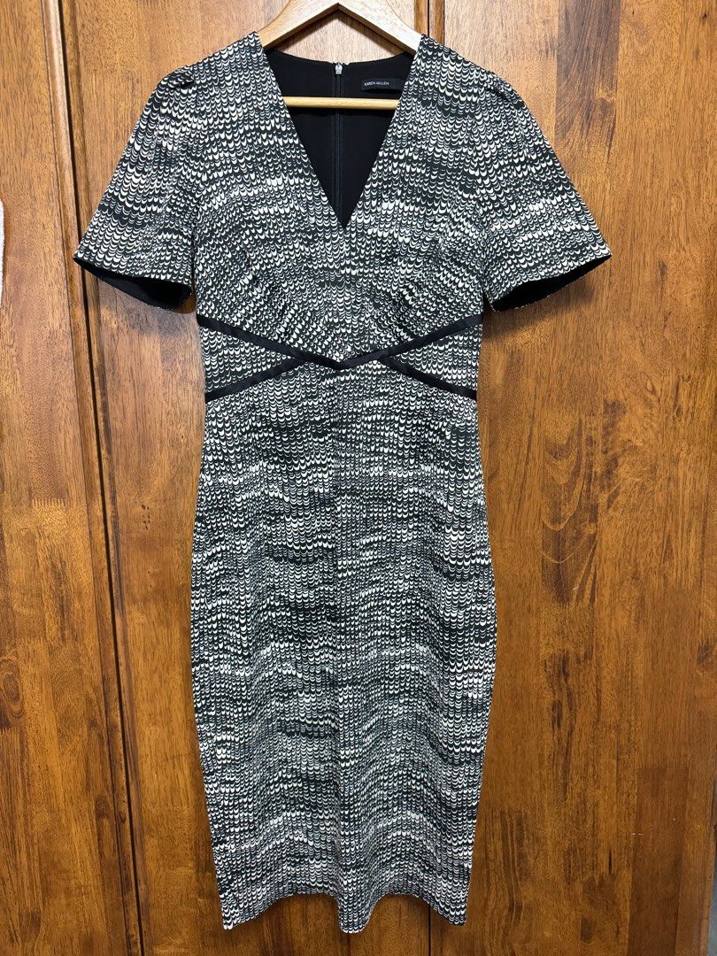 karen millen strick bodycon kleid