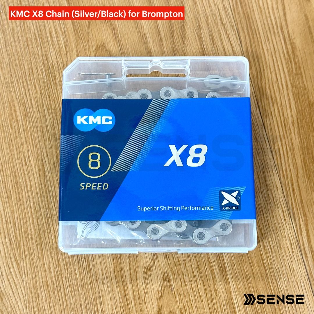 KMC X8 Chain Silver Gray for Brompton Sports Equipment Bicycles Parts Parts Accessories on Carousell