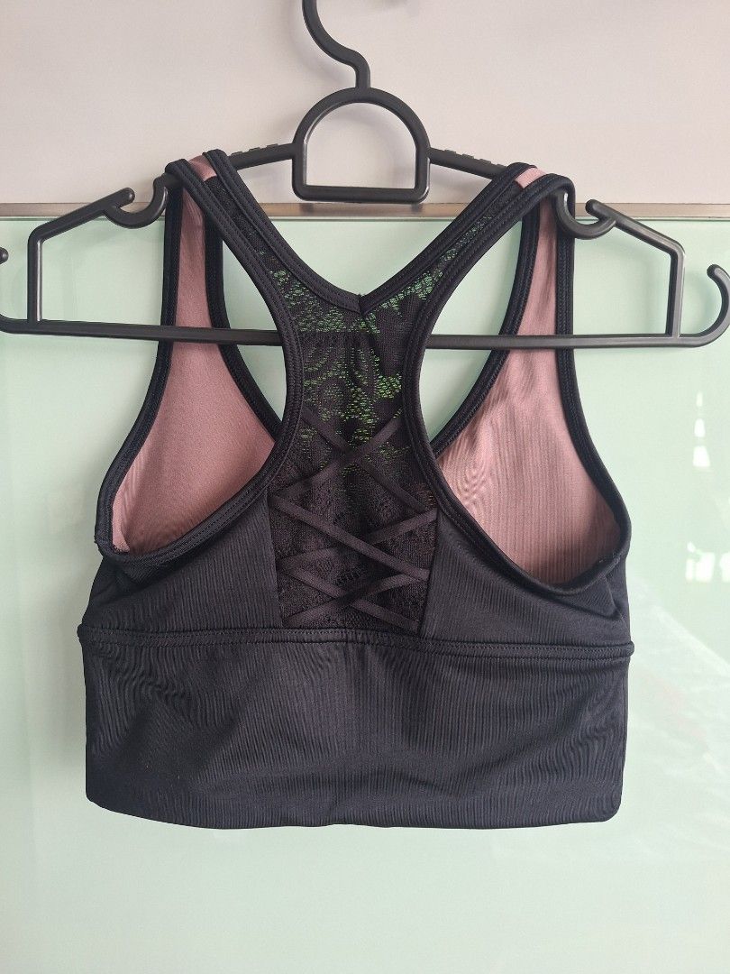 La Senza Sports Bra Black and Pink, Women's Fashion, Activewear on