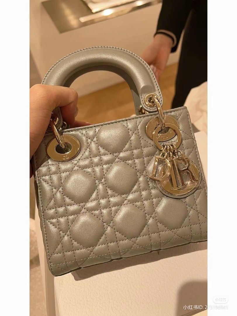 Lady dior pearl grey store