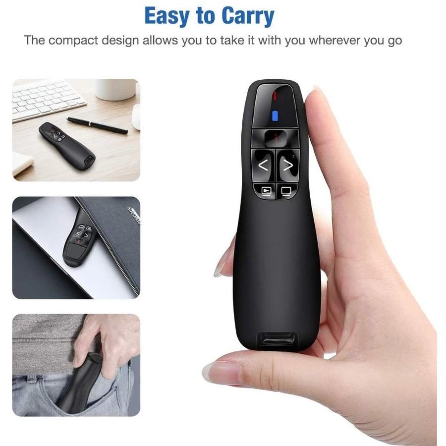 Laser Pointer Wireless Presentation Clicker PowerPoint, 2.4GHz USB ...
