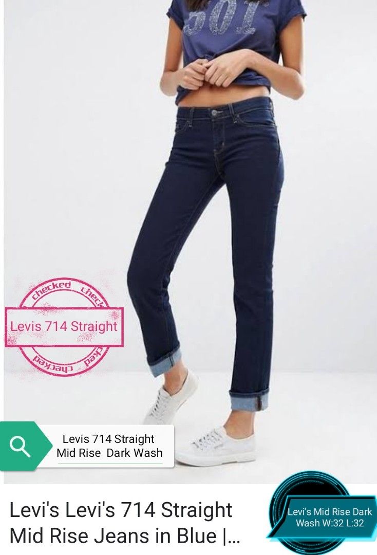 Levi's 714 straight mid rise jeans top