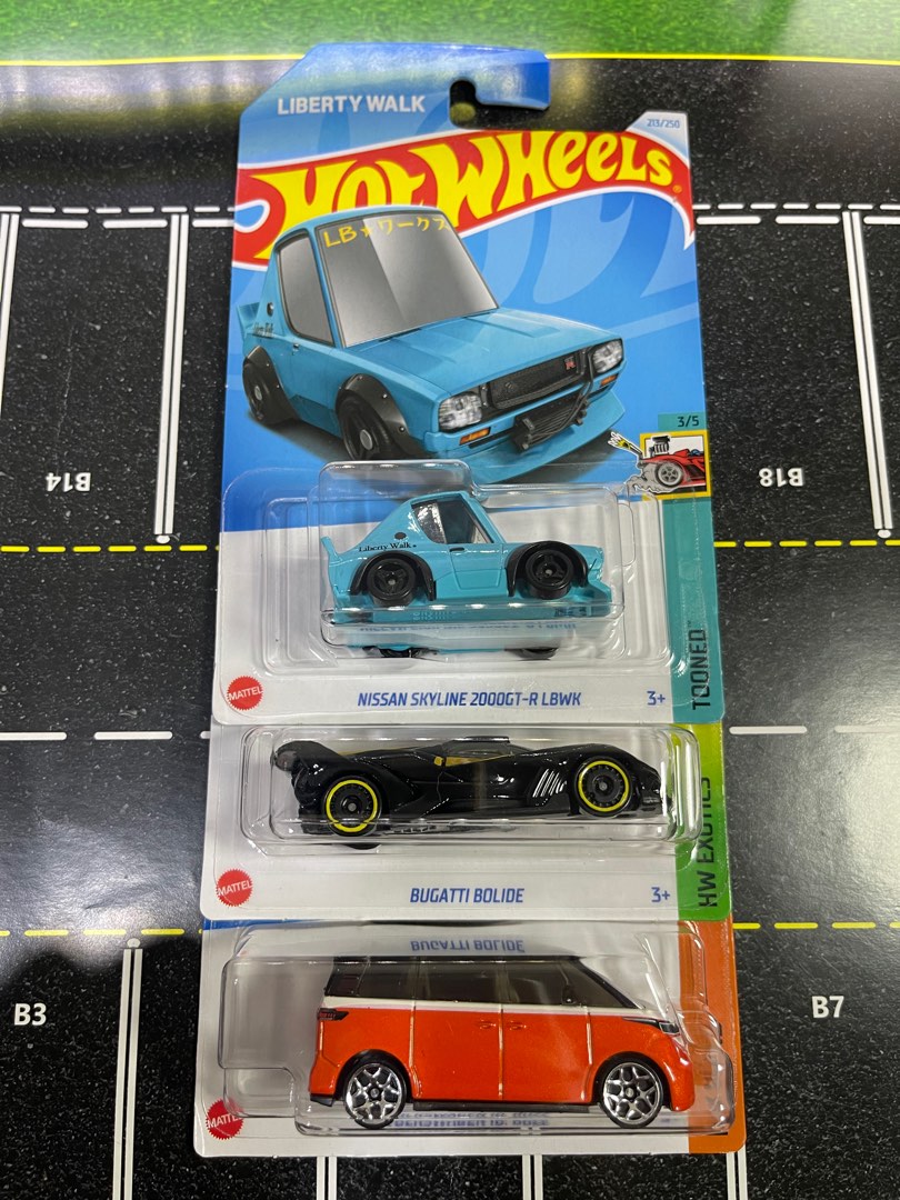 Lot Hotwheels Skyline Lbwk Tooned/Bugatti/Voklswagen Id Buzz, Hobbies ...