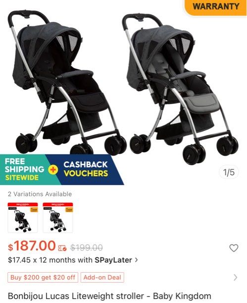 Bonbijou stroller lucas top