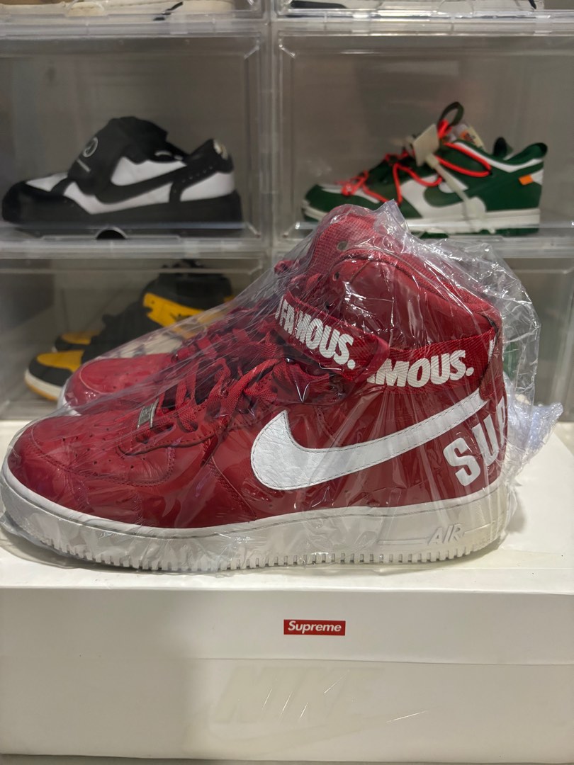 Nike Air Force1 High Supreme World Famous Red Men s Fashion Footwear Sneakers on Carousell