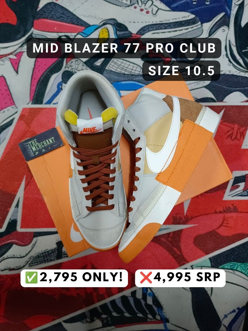 Nike Mid Blazer 77 Pro Club (Category: Sneakers) located in Marikina City. Submitted by hrly_1 (Listing ID 1325199340, Image 1). Description: 🔥Mid Blazer 77 Pro Club Size 10.5 ✅2,795 pesos only!! ❌4,995 SRP GUARANTEED LEGIT AND BRANDNEW DM FOR PICS AND INQUIRIES 📌Marikina Location🚛Pick-up/Lalamove/JNT 💵Cash/Gcash 👉🏻Videocall and Legit Check.