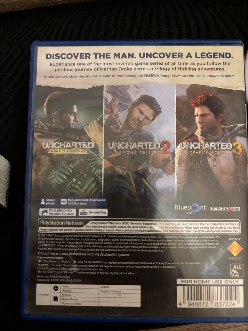 PS4 UNCHARTED COLLECTION FREE AND CHEAP (Category: PlayStation) located in Manila. Submitted by jusstine17 (Listing ID 1325257638, Image 2). Description: .