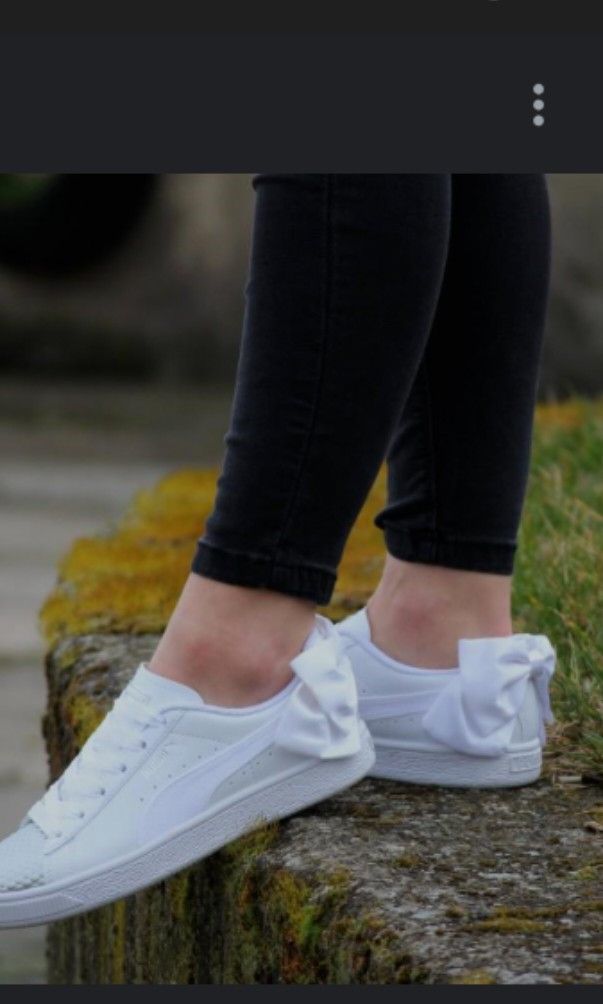 White puma bow sneakers on sale
