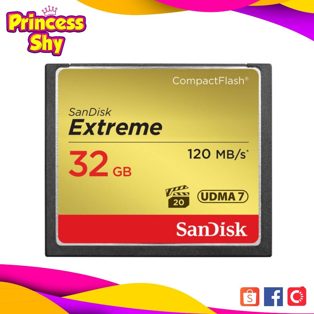 Sandisk Extreme Compact Flash UDMA 7 32GB SDCFXSB-032G (Category: Hard Disks & Thumbdrives) located in San Juan City. Submitted by princessshyph (Listing ID 184221093, Image 1). Description: Product Highlights 32GB Storage Capacity Read Speed up to 120 MB/s Write Speed up to 85 MB/s UDMA 7 Compliant.