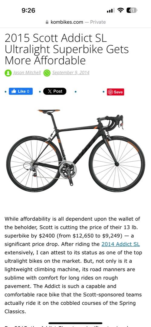 Scott addict sl frameset outlet