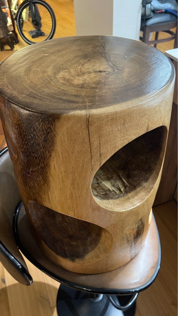 Solid wood stool (Category: Chairs) located in Singapore. Submitted by lestertyl (Listing ID 1325233410, Image 3). Description: Solid wood Unique .