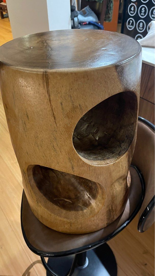 Solid wood stool (Category: Chairs) located in Singapore. Submitted by lestertyl (Listing ID 1325233410, Image 2). Description: Solid wood Unique .