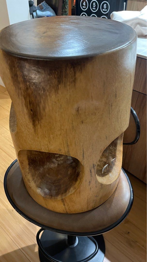 Solid wood stool (Category: Chairs) located in Singapore. Submitted by lestertyl (Listing ID 1325233410, Image 1). Description: Solid wood Unique .