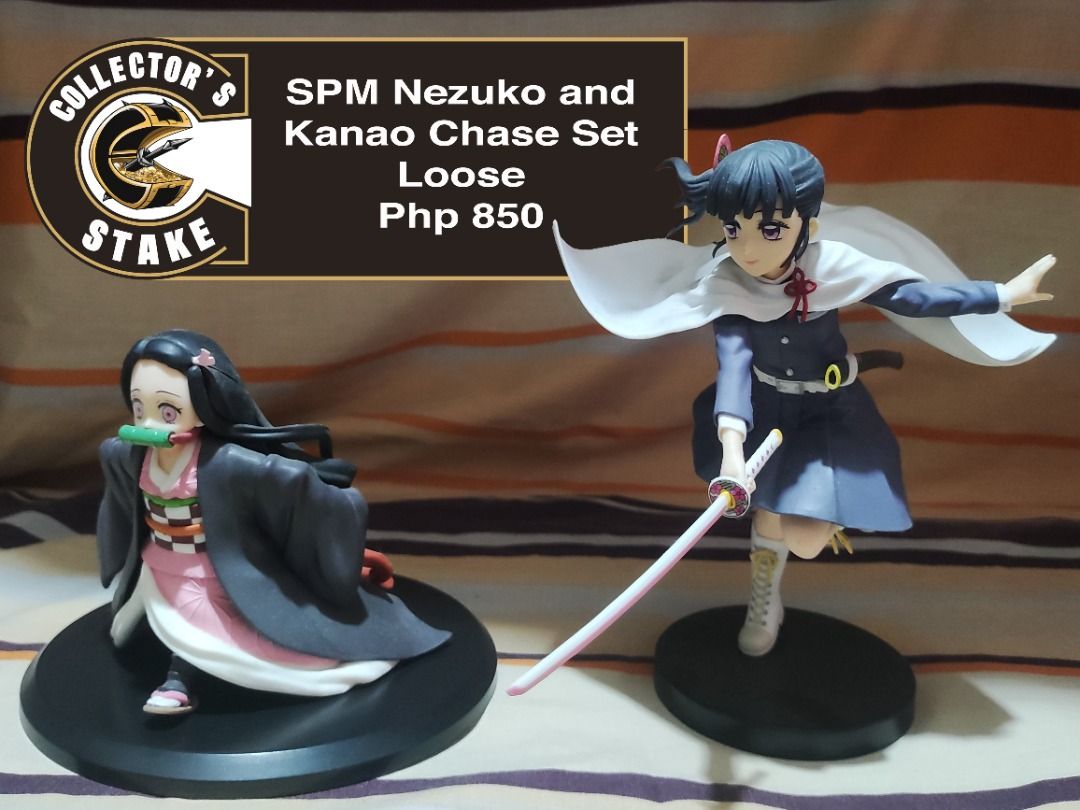 SPM Kanao and Nezuko Chase Set (Category: Figurines & Statues) located in Taytay. Submitted by ejmanalas22576 (Listing ID 1303876167, Image 1). Description: SPM Kanao and Nezuko Chase Set Loose No issues Deliveries and shipping fees are covered by the buyer. PM for other inquiries. Location: Taytay, Rizal MOP: Gcash / BDO / Paymaya MOD: LBC / JnT/ Lalamove.