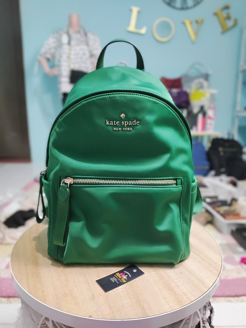 TAS KATE SPADE CHELSEA MEDIUM BACKPACK NYLON DEEP JADE NEW‼️NO