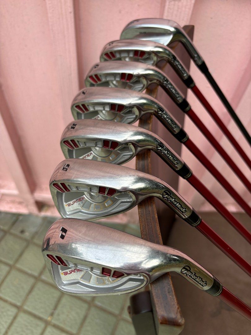 Taylormade Burner Golf Set with Srixon Bag (Category: Golf) located in Manila. Submitted by eclipse58 (Listing ID 1325137542, Image 2). Description: COMPLETE 2008 Taylormade Burner Golf Set ✅️ 5-9 Irons, Pitching Wedge & 50 degree Wedge ✅️ Taylormade Burner Driver, Taylormade Burner Rescue 4 Wood & Taylormade R7 5 Wood ✅️ Ping Pal2 Putter & Srixon Golf Bag ✅️ Original Taylormade Regular Flex Graphite Shaft & Grips ✅️ Very good condition & NO ISSU