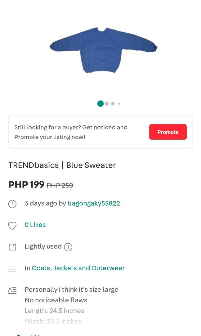 Thrifted Bundle | Graphic T-shirts, Sweater and Jacket (Category: Tshirts & Polo Shirts ) located in Taguig. Submitted by tiagongaky55822 (Listing ID 1325158007, Image 3). Description: Thrifted Clothes in bundle. All Size M ( interchangable with L) Dimensions on the pictures. Payment first and Shipping fee is shouldered by buyer :> Payment thru GCASH. Delivery Options: - lalamove - grab - j&t.