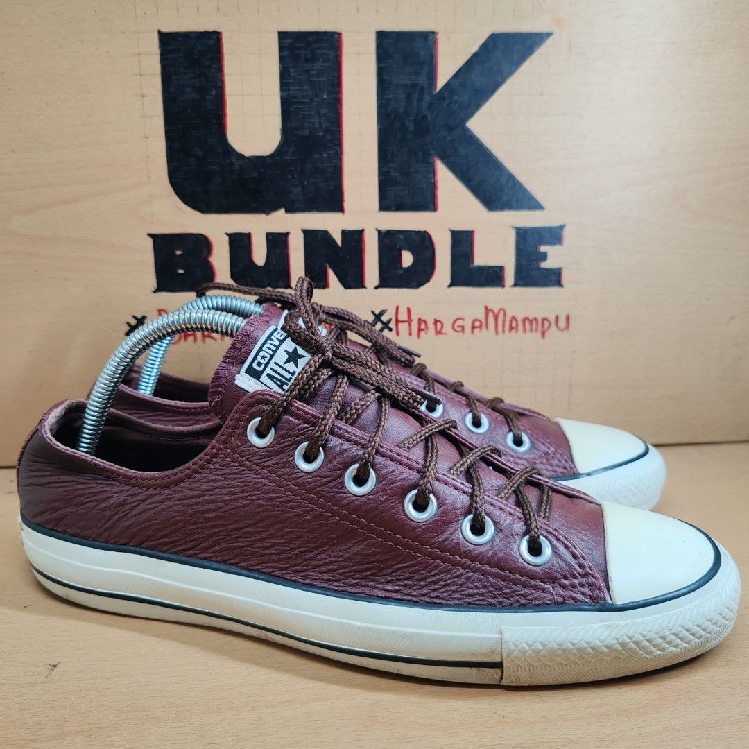 UKBundle 8UK 8.5UK 26.5CM Converse Chuck Taylor All Star Ox Leather Maroon Men s Fashion Footwear Sneakers on Carousell
