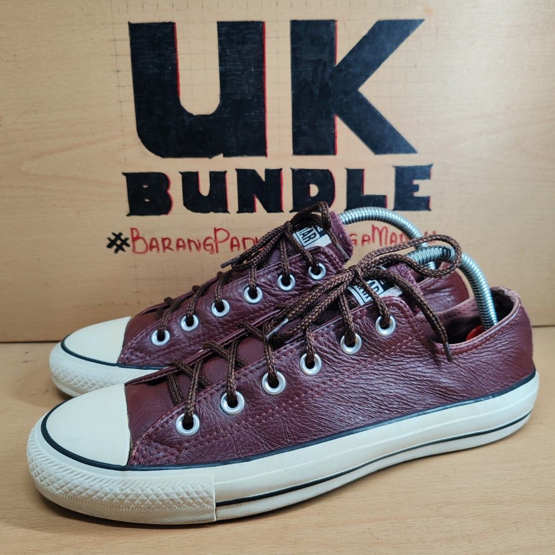 UKBundle 8UK 8.5UK 26.5CM Converse Chuck Taylor All Star Ox Leather Maroon Men s Fashion Footwear Sneakers on Carousell