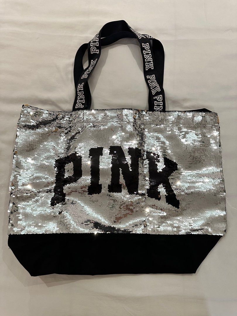 Victoria secret pink sequin bag discount
