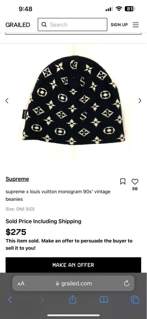 Supreme monogram beanie discount