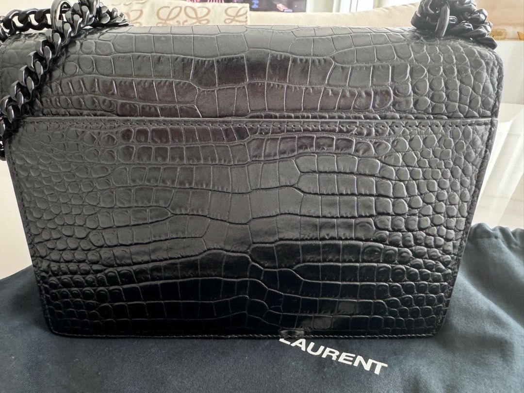 Ysl sunset black crocodile on sale