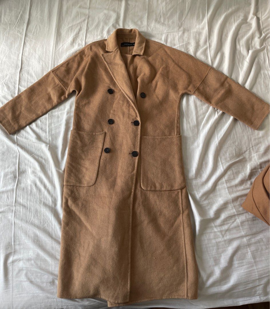 Zara Double Breasted Wool blend Coat Camel XS Women s Fashion Coats Jackets and Outerwear on Carousell